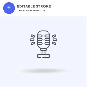 Microphone icon vector, filled flat sign, solid pictogram isolated on white Stockillustratie