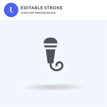 Microphone icon vector, filled flat sign, solid pictogram isolated on white Stock Illustration
