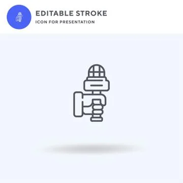 Microphone icon vector, filled flat sign, solid pictogram isolated on white Stock Illustration