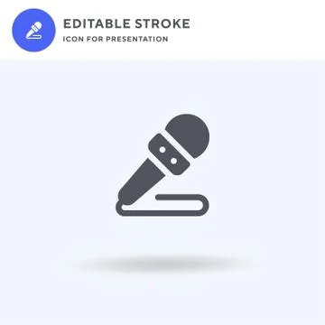 Microphone icon vector, filled flat sign, solid pictogram isolated on white Stock Illustration
