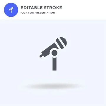 Microphone icon vector, filled flat sign, solid pictogram isolated on white 스톡 일러스트