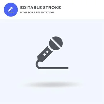 Microphone icon vector, filled flat sign, solid pictogram isolated on white イラスト素材