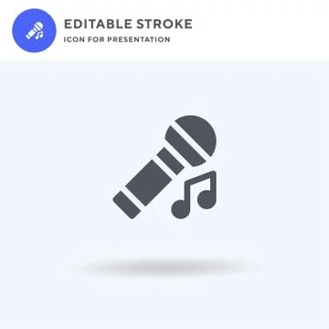 Microphone icon vector, filled flat sign, solid pictogram isolated on white Stock Illustration