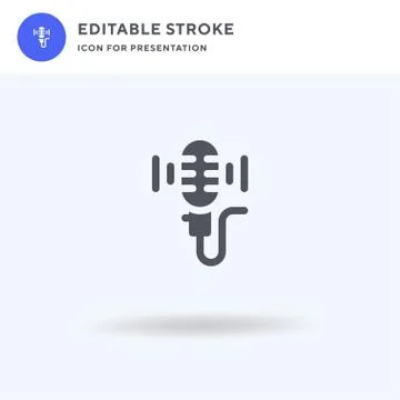 Microphone icon vector, filled flat sign, solid pictogram isolated on white Illustrazione stock