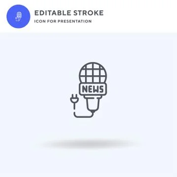 Microphone icon vector, filled flat sign, solid pictogram isolated on white Illustrazione stock