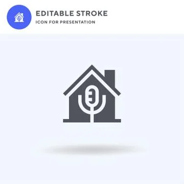 Microphone icon vector, filled flat sign, solid pictogram isolated on white Illustrazione stock