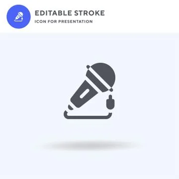 Microphone icon vector, filled flat sign, solid pictogram isolated on white Stock Illustration