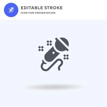 Microphone icon vector, filled flat sign, solid pictogram isolated on white Stock Illustration