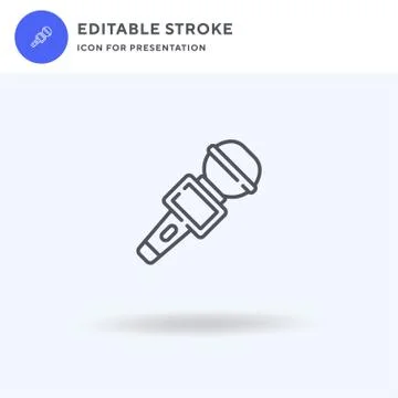 Microphone icon vector, filled flat sign, solid pictogram isolated on white Stock Illustration