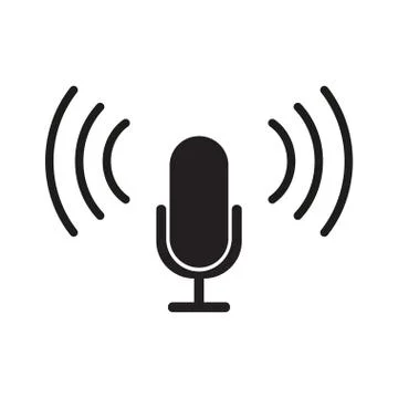 Microphone Icon vector flat design Stock Illustration