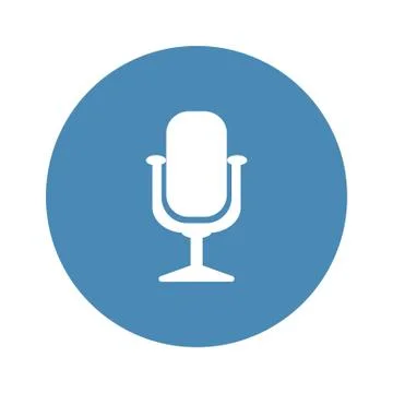 Microphone Icon Vector flat design style Stock Illustration
