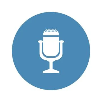 Microphone Icon Vector flat design style Stock Illustration