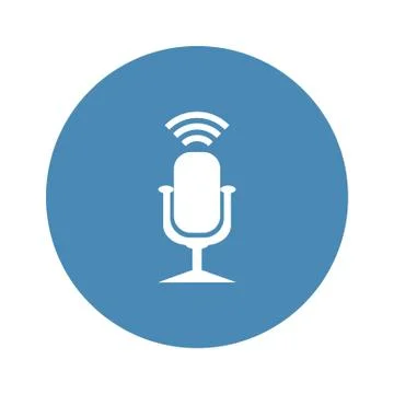 Microphone Icon Vector flat design style Stock Illustration