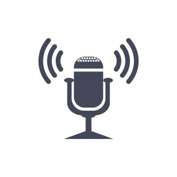 Microphone Icon Vector flat design style Stock Illustration