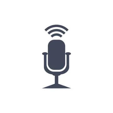 Microphone Icon Vector flat design style Stock Illustration