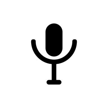 Microphone icon vector flat design on white isolated background Stock Illustration