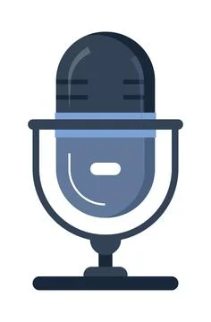 Microphone icon vector in flat style. Podcast simple symbol. Speech sign. Liv Stock Illustration