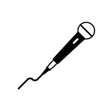 Microphone icon vector glyph style design Illustrazione stock