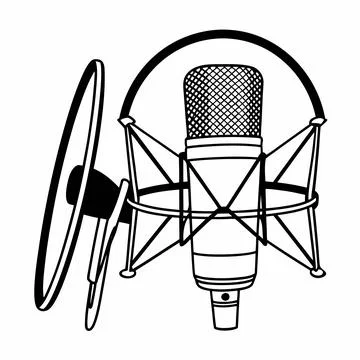 Microphone Icon Vector Illustration Flat Music Eq vector illustration design  Stock Illustration