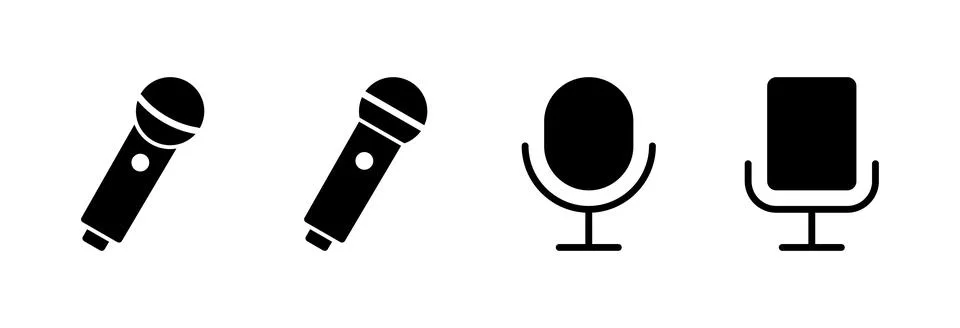 Microphone icon vector illustration. karaoke sign and symbol Stock Illustration