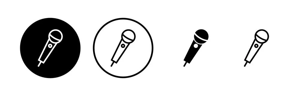 Microphone icon vector illustration. karaoke sign and symbol Stock Illustration