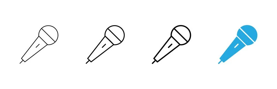 Microphone icon vector. karaoke sign and symbol Stock Illustration