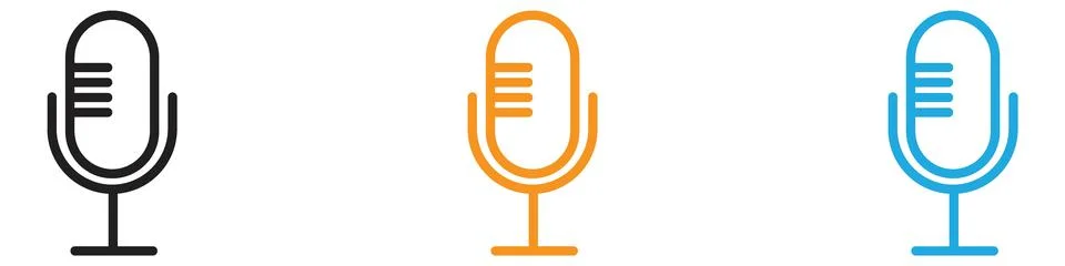 Microphone icon vector logo set collection for web app ui Illustrazione stock