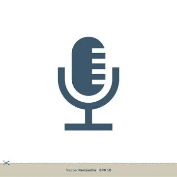 Microphone Icon Vector Logo Template Illustration Design. Vector EPS 10. Illustrazione stock