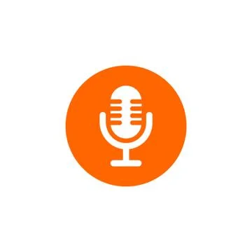 Microphone icon vector. Music logo template. Illustrazione stock