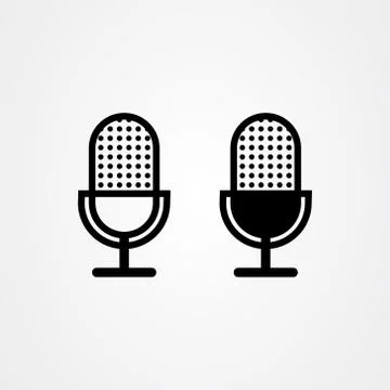 Microphone icon vector. Music logo template. Stock Illustration