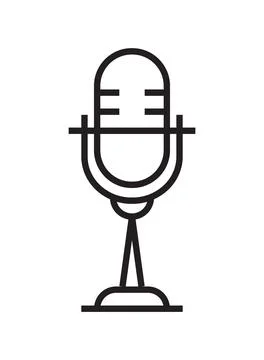Microphone icon vector in thin line style. Voice over sign. Microphone symbol Stock Illustration