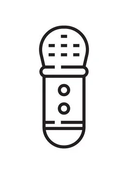 Microphone icon vector in thin line style. Voice over sign. Microphone symbol Stock Illustration
