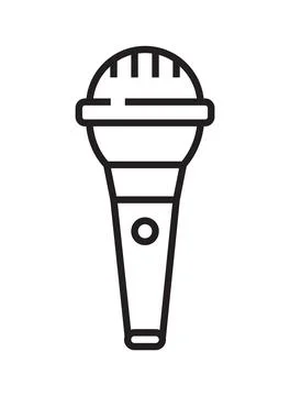Microphone icon vector in thin line style. Voice over sign. Microphone symbol Stock Illustration
