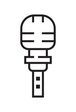 Microphone icon vector in thin line style. Voice over sign. Microphone symbol Stock Illustration