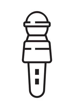 Microphone icon vector in thin line style. Voice over sign. Microphone symbol Stock Illustration