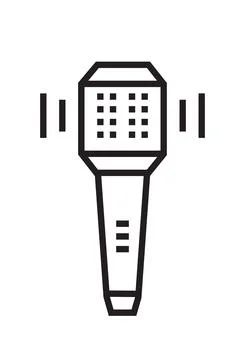 Microphone icon vector in thin line style. Voice over sign. Microphone symbol Stock Illustration