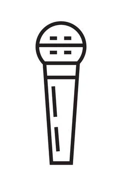 Microphone icon vector in thin line style. Voice over sign. Microphone symbol Stock-Illustration