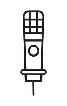 Microphone icon vector in thin line style. Voice over sign. Microphone symbol Stock Illustration