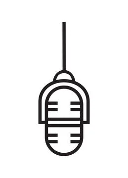 Microphone icon vector in thin line style. Voice over sign. Microphone symbol Stock Illustration