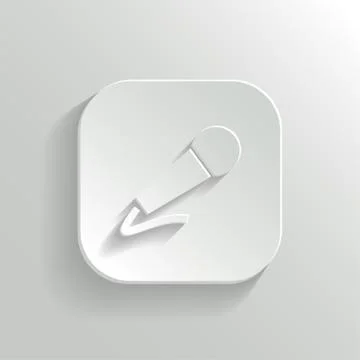 Microphone icon - vector white app button Stock-Illustration