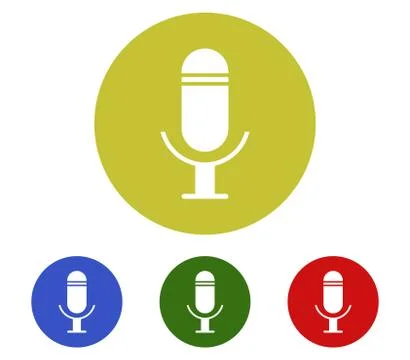 Microphone icon on white background Stock Illustration