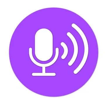 Microphone icon on a white background. Illustrazione stock