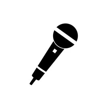 Microphone icon on white background. Mic silhouette. Music, voice, record icon Stock Illustration