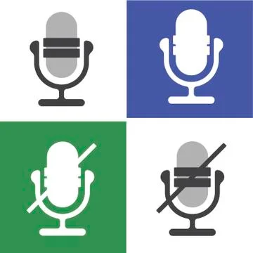 Microphone Icon on white background. Vector illustration in trendy flat style Stock Illustration