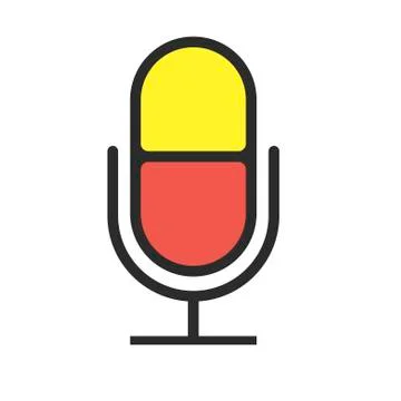 Microphone icon on white background. Vector illustration. EPS 10. Stock Illustration