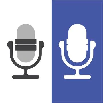 Microphone Icon on white background. Vector illustration in trendy flat style Stock Illustration