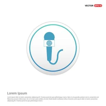 Microphone icon  - white circle button Stock Illustration