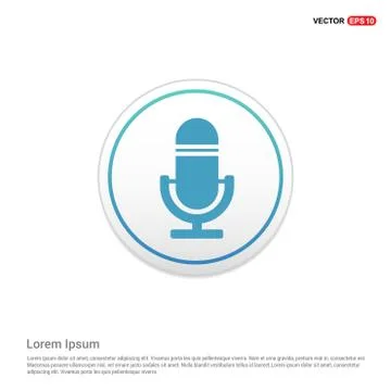 Microphone icon  - white circle button Stock Illustration