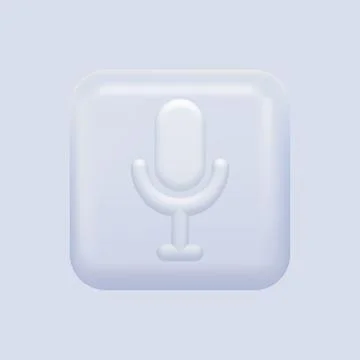 Microphone Icon. White Icon Set. Isolated Element Stock Illustration