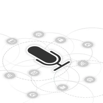 Microphone with icons Stock Illustration